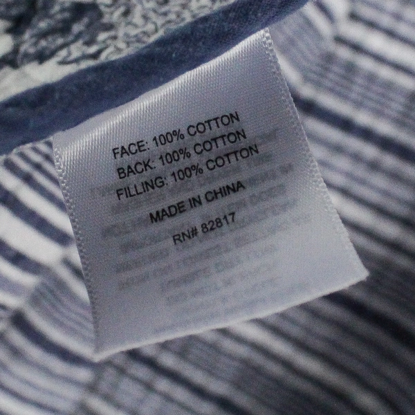 Sunham Bedding Blue/White Floral California King Bedspread 100% Cotton 111"x121"