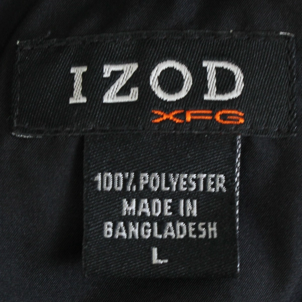 IZOD Men's L Lightweight Black Windbreaker 1/2 Zip Jacket 90's