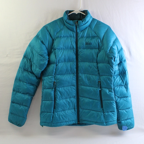 REI Women's S Primaloft Teal Full Zip Puffer Down Jacket