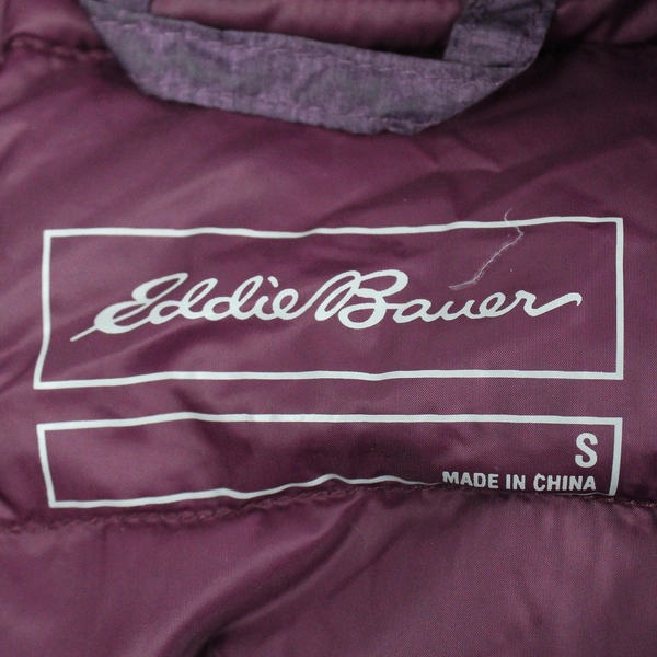 Eddie Bauer Women's Small Purple Hooded Down Puffer Coat