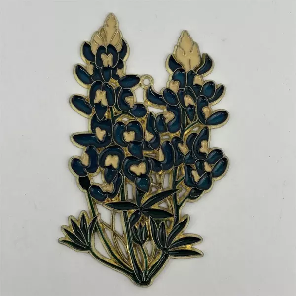 Texas Blue Bonnet Brass Christmas Ornament