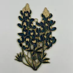 Texas Blue Bonnet Brass Christmas Ornament