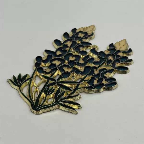 Texas Blue Bonnet Brass Christmas Ornament