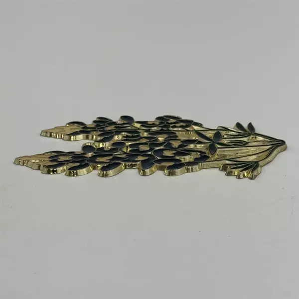 Texas Blue Bonnet Brass Christmas Ornament