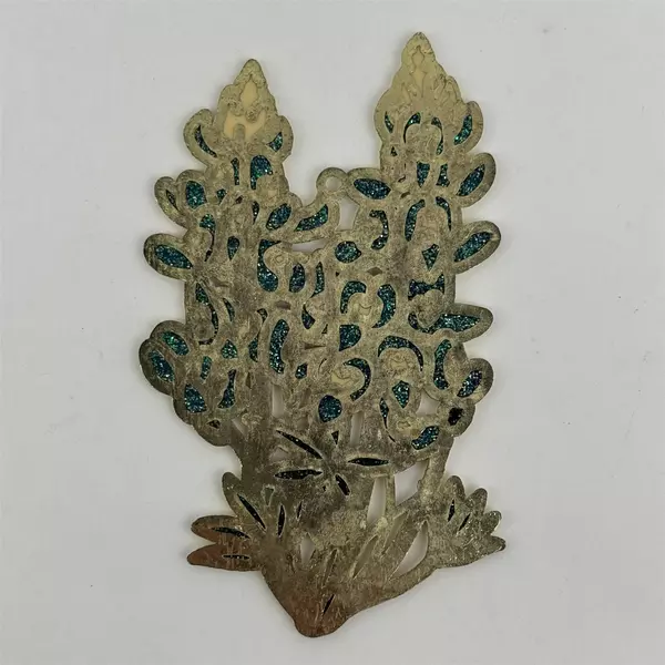 Texas Blue Bonnet Brass Christmas Ornament