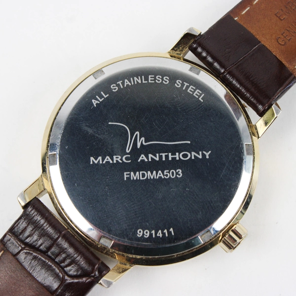 Marc Anthony Stainless Steel and Leather Men's Watch FMDMA503
