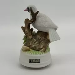 Vintage Flambro White Dove On Tree Rotating Music Box Figurine Works