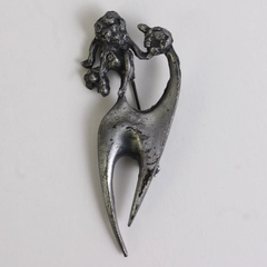 Unbranded Vintage Silver Toned Poodle Brooch with Shiny Rhinestone Eyes