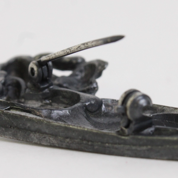 Unbranded Vintage Silver Toned Poodle Brooch with Shiny Rhinestone Eyes