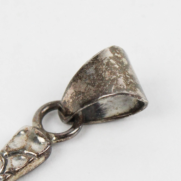 Sterling Silver Cross Pendant with Polished Black Round Stone Center