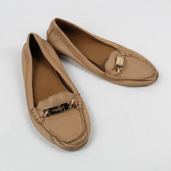 Coach Olympia Pebble Grain Leather Loafer Tan Olive Women's Size 9B