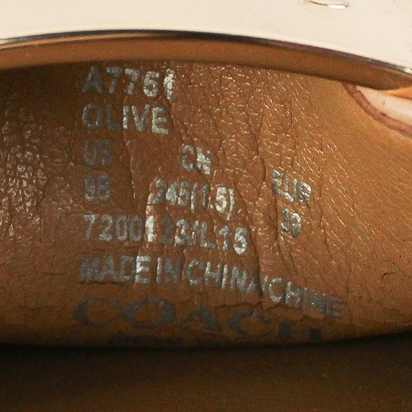 Coach Olympia Pebble Grain Leather Loafer Tan Olive Women's Size 9B