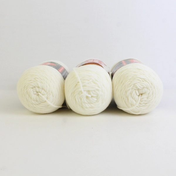 Lot of 3 Red Heart Super Saver Yarn No Dye Lot 316 Soft White