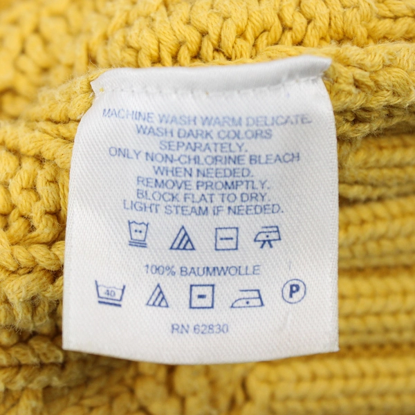 Vintage Lands' End Women's M/P Yellow Knit Button Up Sweater