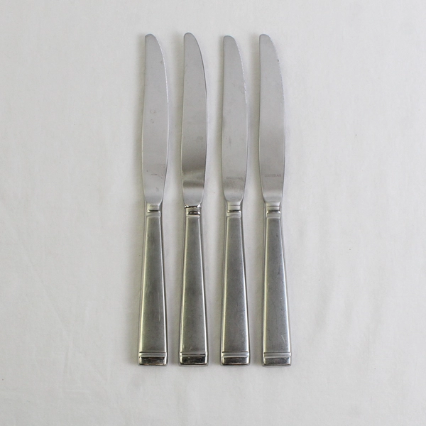 Set of 4 Oneida Silver Frost Pattern Dinner Knives 9.75" Long