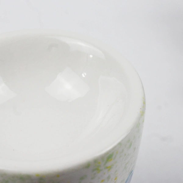 Lot of 3 Hand-Painted Pastel Ceramic Egg Cups