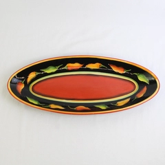 Clay Art StoneLite Jalapeño Design Hand-Painted Oval Serving Tray 19"