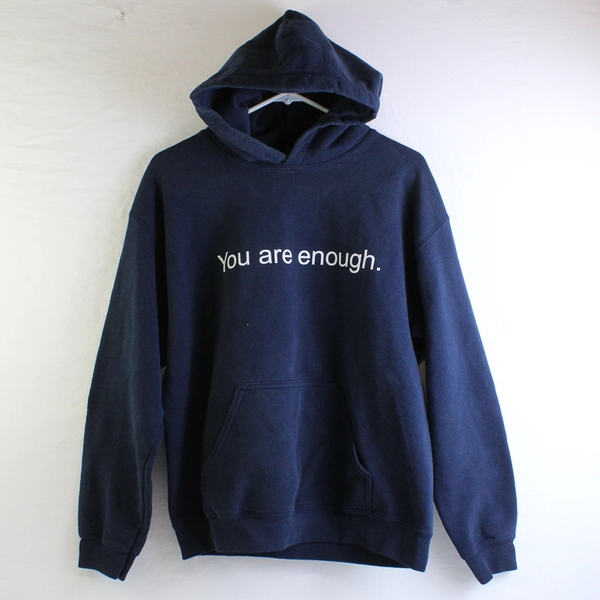 Gildan Navy Blue Inspirational Hoodie Adult Size Medium FLAWED