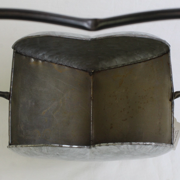 Transpac Galvanized Metal Nested Heart Planter Stand With Handle 15.5" Tall