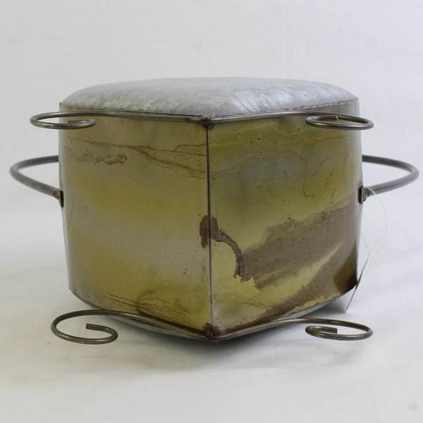 Transpac Galvanized Metal Nested Heart Planter Stand With Handle 15.5" Tall