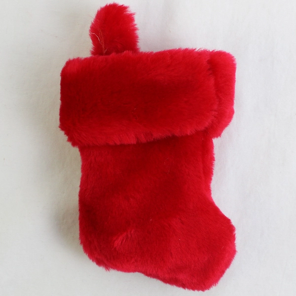 Lot Of 2 Unbranded Matching Small Plush Stocking Hanging Ornaments 5.5" Long