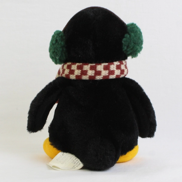 Unbranded Penguin W/ Earmuffs & Scarf Decorative Plushy Winter 6.25" Tall