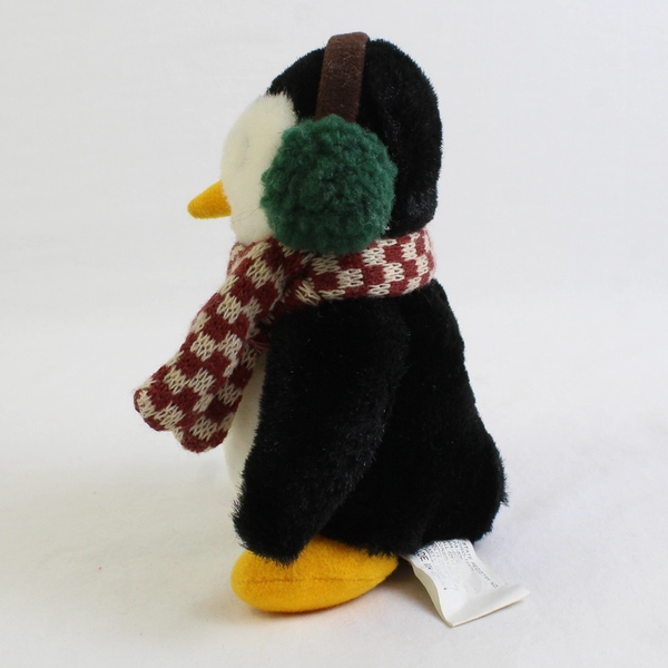 Unbranded Penguin W/ Earmuffs & Scarf Decorative Plushy Winter 6.25" Tall