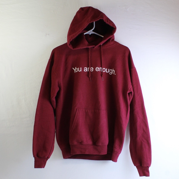 Hanes Red Inspirational Hoodie Adult Size Medium You Are Enough