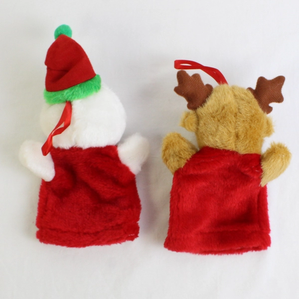 Lot Of 2 Unbranded Matching Snowman & Reindeer Hand Puppet Hanging Ornament
