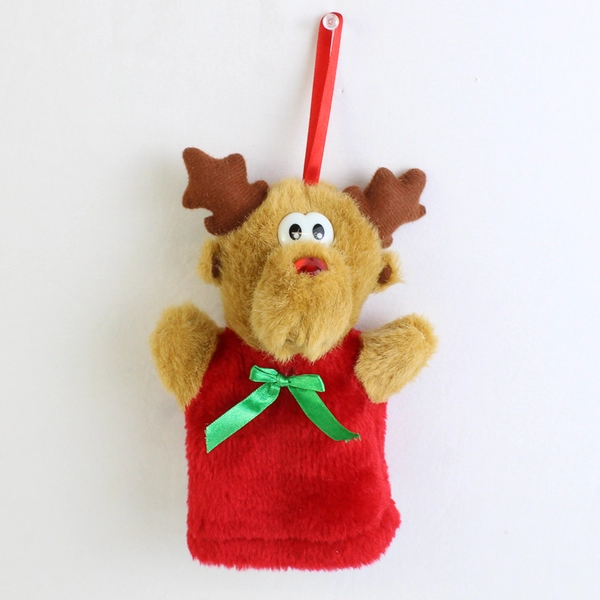 Lot Of 2 Unbranded Matching Snowman & Reindeer Hand Puppet Hanging Ornament