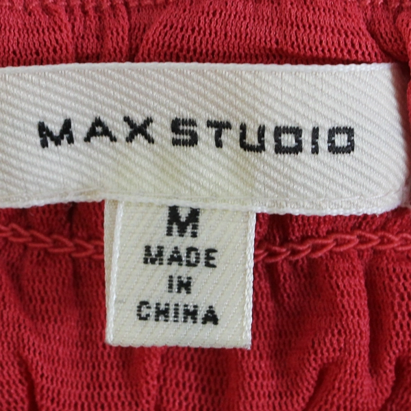 Max Studio Red Smocked Maxi Dress Women's Size Medium