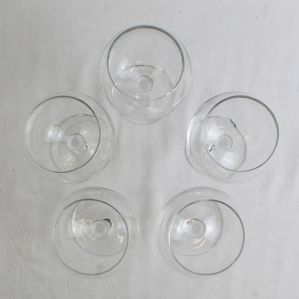 Lot Of 5 Matching The Cellar Basics Vidrio Wine Glasses Clear Glass 6.75" Tall