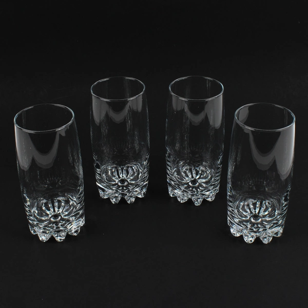 Set Of 4 Tabletop Home Essentials Highball Clear Water Glasses 14 Oz 5.75" Tall