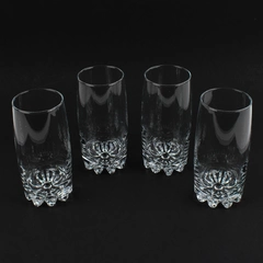 Set Of 4 Tabletop Home Essentials Highball Clear Water Glasses 14 Oz 5.75" Tall