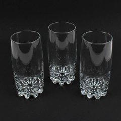 Lot Of 3 Tabletop Home Essentials Highball Clear Water Glasses 14 Oz 5.75" Tall