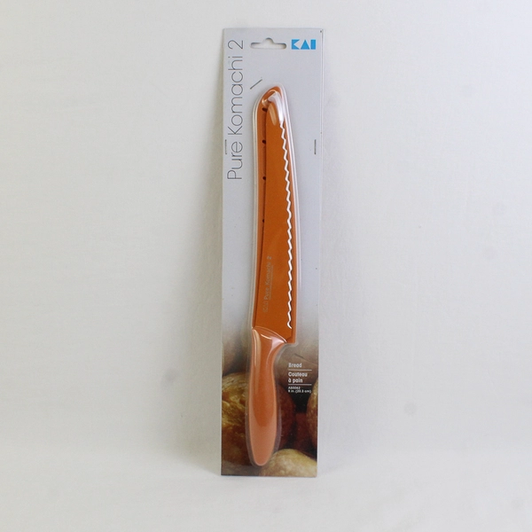KAI Pure Komachi 2 Orange 8" Serrated Bread Knife W/ Sheath