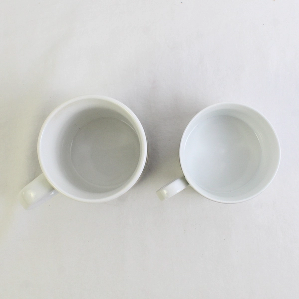 Lot Of 2 International A Christmas By Susan Winget Porcelain Mugs 4" & 2.5" Tall