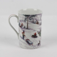 Lenox American Christmas The Skating Pond Handled Ceramic Mug 4.5" Tall