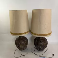 Lot of 2 Large Vintage Mid-Century Modern Table Lamps