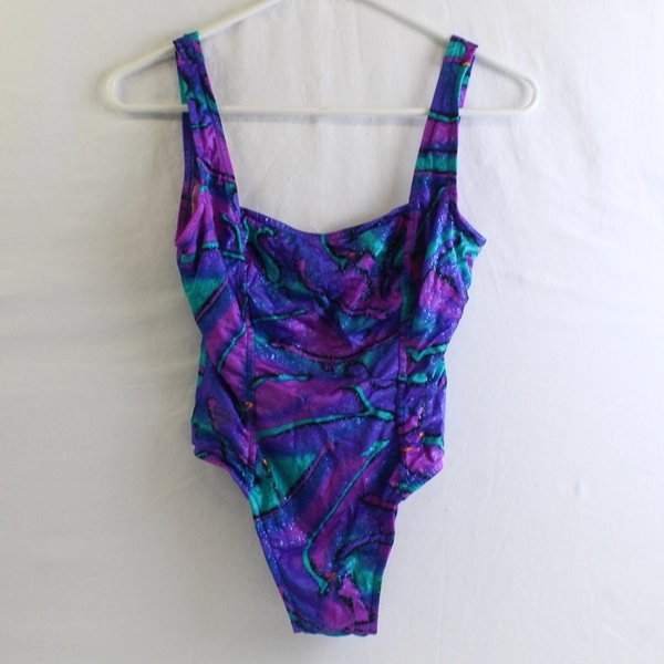 Speedo Blue Purple Pink One Piece Swim Suit Women's Size 6