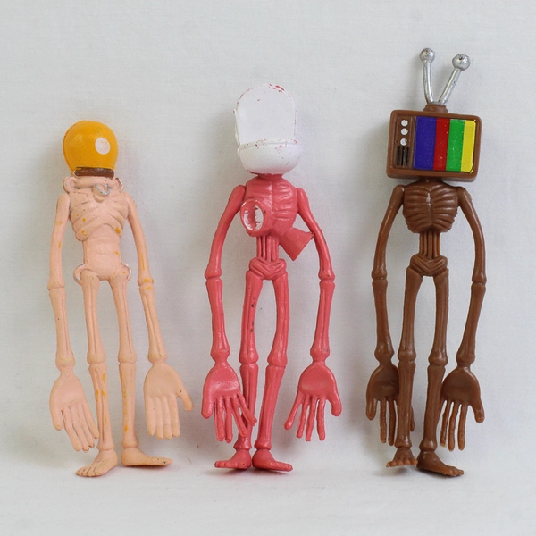 Lot Of 3 Unbranded Siren Head Toys Action Figure Horror Monster 4.5" Tall