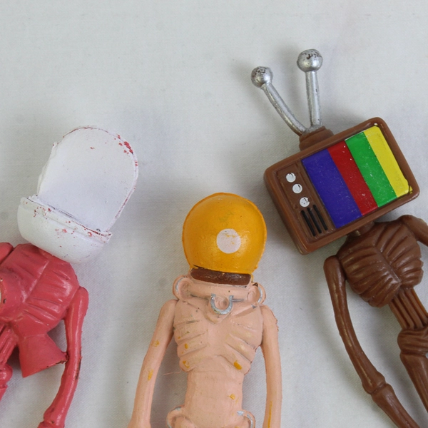 Lot Of 3 Unbranded Siren Head Toys Action Figure Horror Monster 4.5" Tall