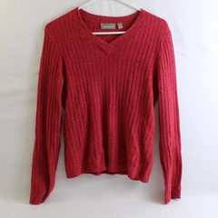 Croft & Barrow Red Long-Sleeve V-Neck Sweater Women's Size Medium