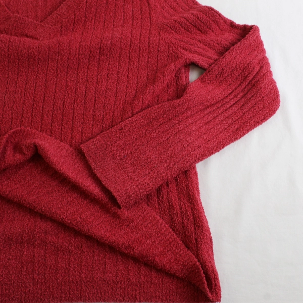 Croft & Barrow Red Long-Sleeve V-Neck Sweater Women's Size Medium