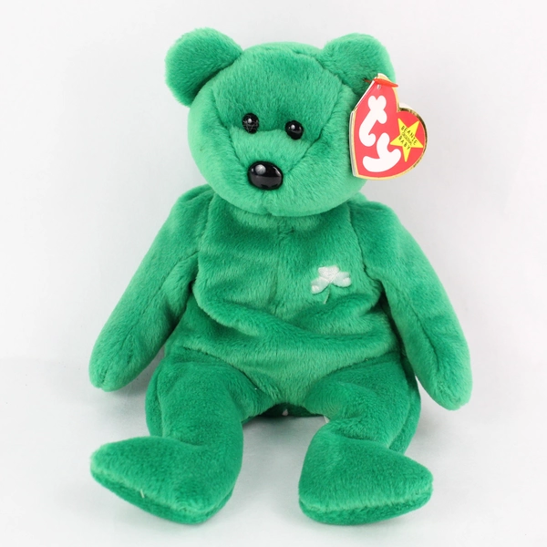 TY Beanie Babies Erin 1997 Green Bear With Tag Plush Doll Toy