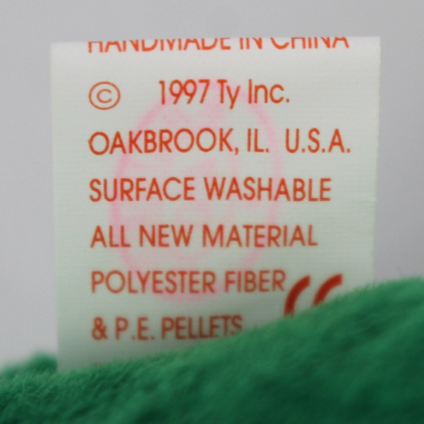 TY Beanie Babies Erin 1997 Green Bear With Tag Plush Doll Toy