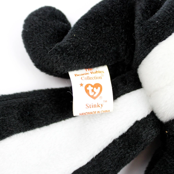 Ty Beanie Babies Stinky 1995 Black/White Skunk With Tag Plush Doll Toy