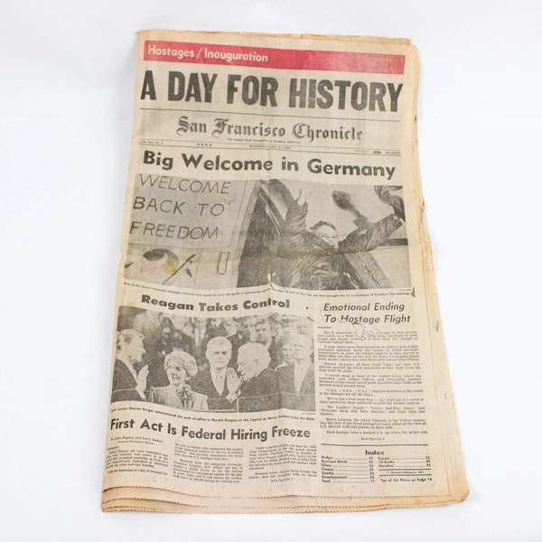 Lot Of 2 1981 Reagan Iran Hostage San Francisco Examiner Chronicle Newspapers