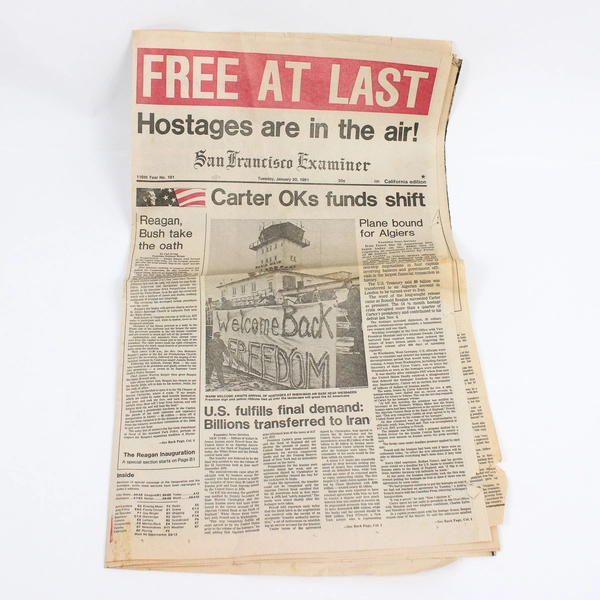 Lot Of 2 1981 Reagan Iran Hostage San Francisco Examiner Chronicle Newspapers