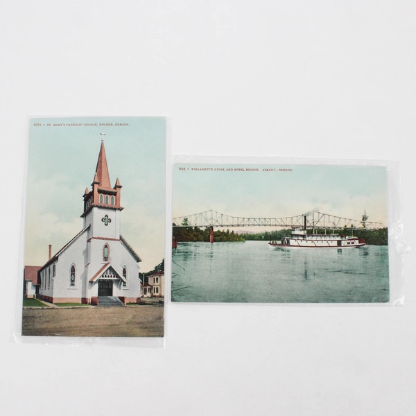 Lot Of 4 Vintage Oregon Postcards Salem Eugene Ashland Albany Edward H Mitchell